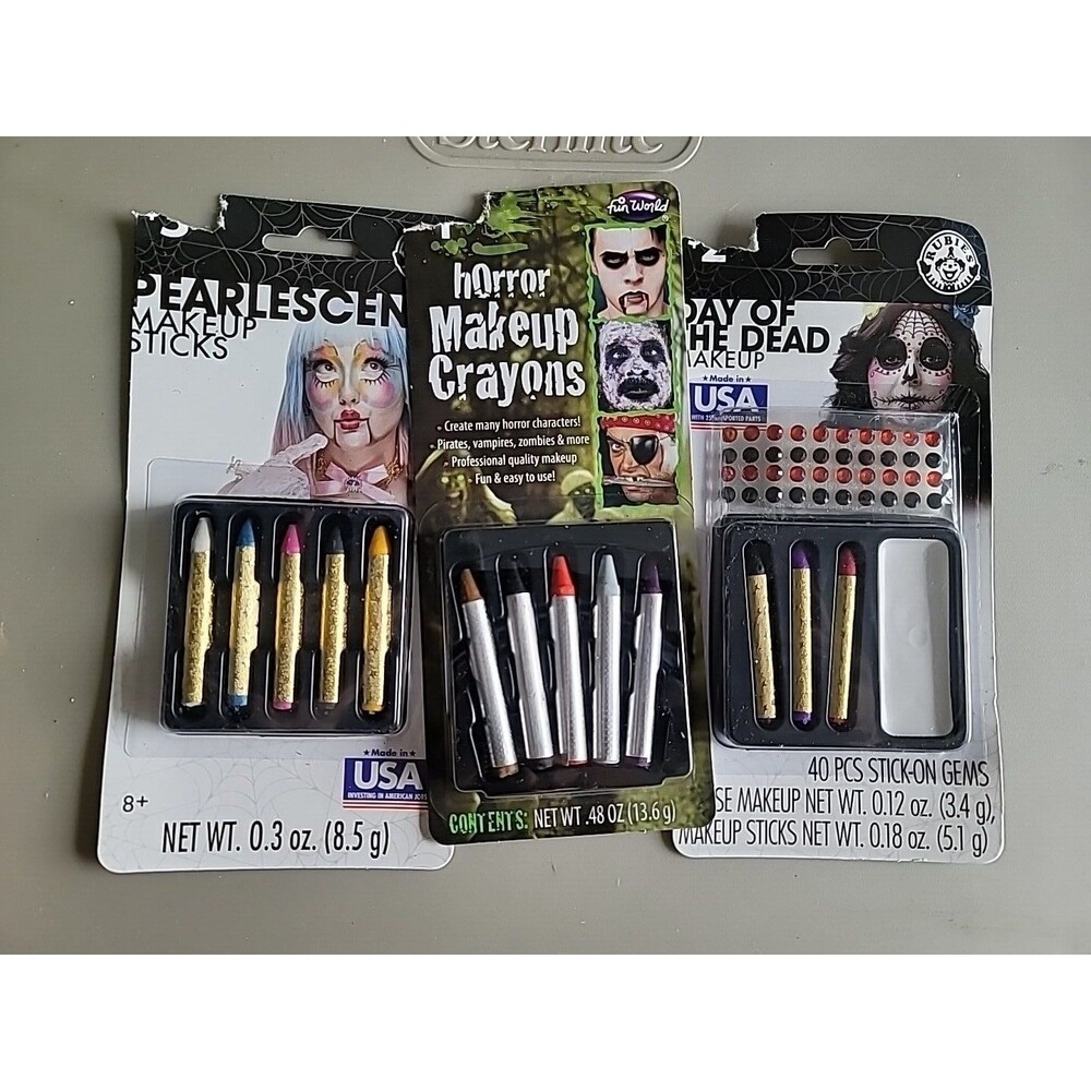 Pearlescent Makeup Sticks,  5 Piece Face Paint Crayons Multi Colors Set of 3 NEW